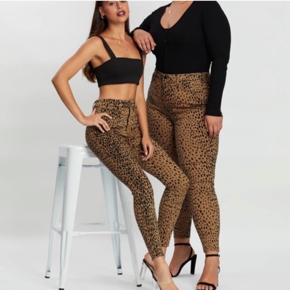 Good American Good Waist Leopard Print Jeans, 4/27